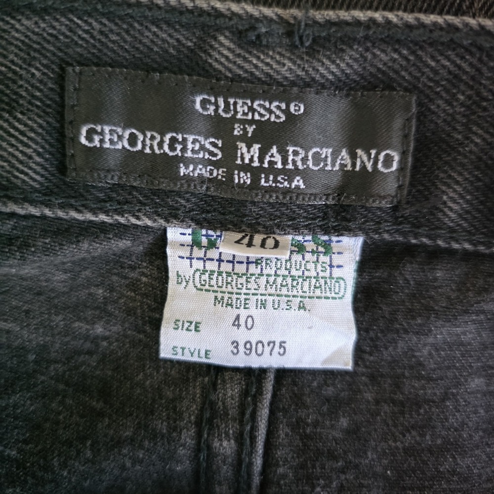 Vintage GUESS Pascal 075 Jeans Sz 40 Black USA High Waisted Tapered 90s Baggy - Picture 5 of 11